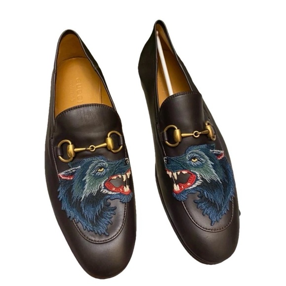 Gucci Men’s Horsebit Loafers w/ Embroidered Wolf – Size 7 – NWT - Picture 2 of 10